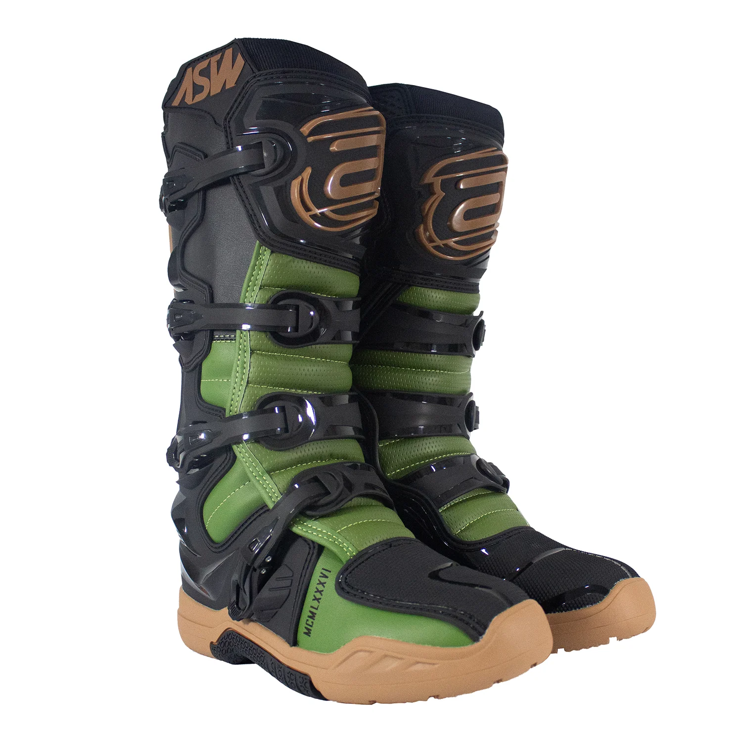 Bota ASW Elevate Enduro Preto/Verde Oliva - Spinelli Motos Boutique